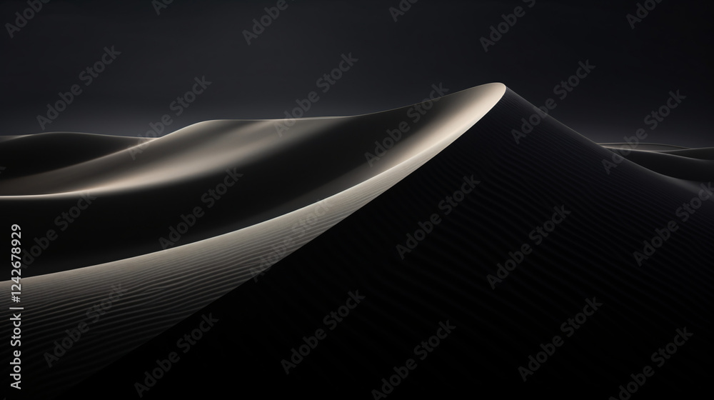 Poster a dark gray background with three smooth curved lines, perfect for technology presentations and bann