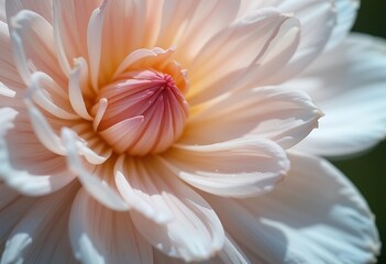 Fototapeta premium Delicate Peach Dahlia Flower Close Up