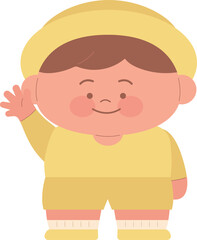 cute kindergarten boy children kid character