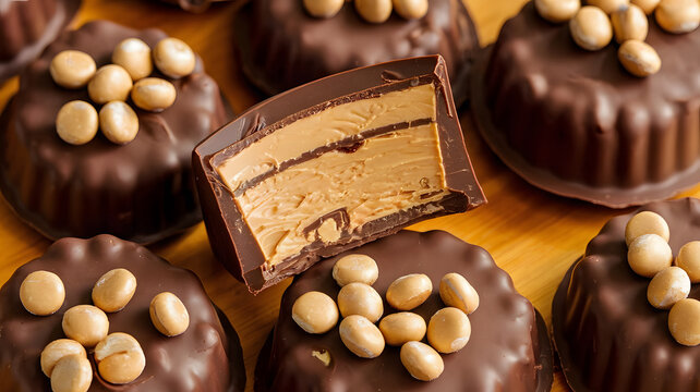 Milk chocolate filled with Reese&rsquo;s peanut butter cup cream