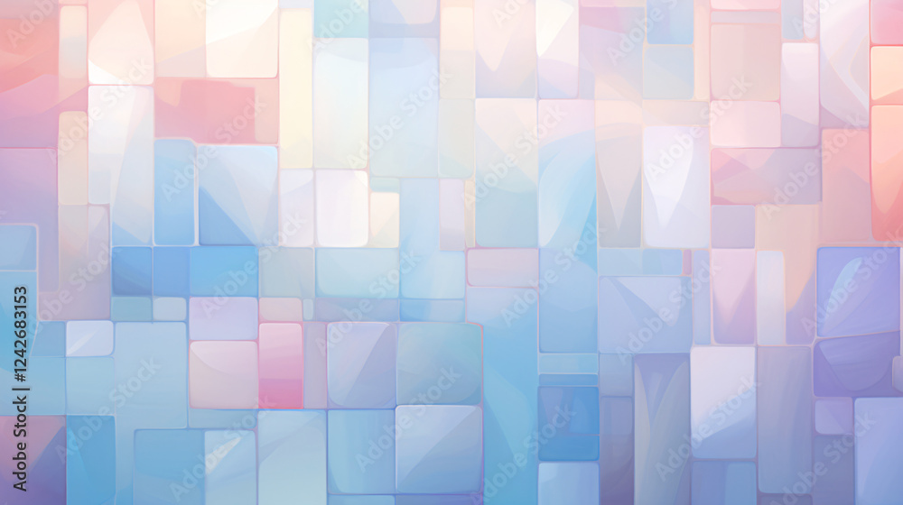 Poster A horizontal composition of multiple overlapping white and multicolor cubes creates a dynamic tech-inspired wallpaper background.

