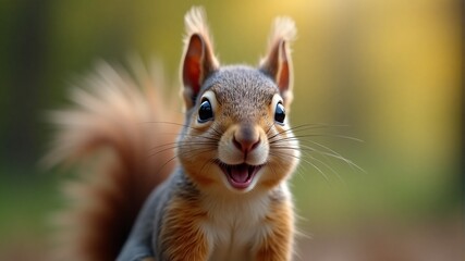 Obraz premium Adorable Happy Squirrel