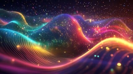 Spiral galaxies of light and color visualize the fractal realms of space, a cosmic dream of energy and motion