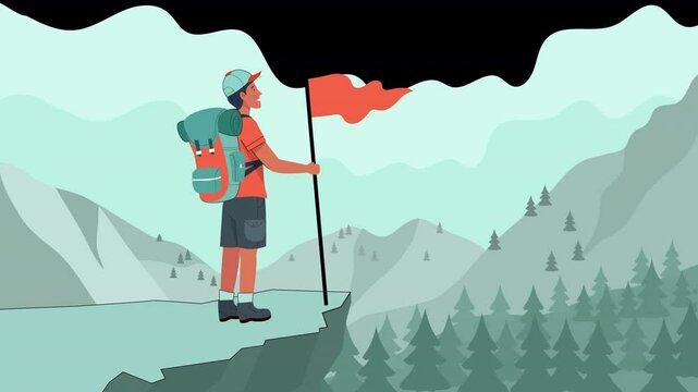 Use this vector animation scene to depict exciting adventures, enhancing your travel and outdoor content.