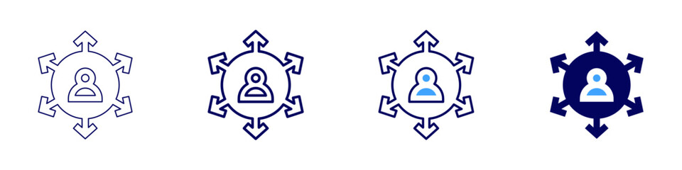 Network security icon in 4 different styles. Thin Line, Line, Bold, and Bold Line. Duotone style. Editable stroke
