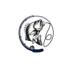 A bold, dynamic design featuring a fish, hook, and waves, perfect for fishing clubs, tackle shops, outdoor brands, or marine businesses. Clean, eye-catching, and versatile.