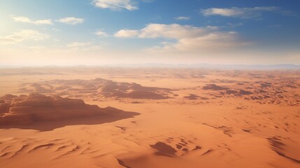 3D isometric panorama of the Sinai desert in Egypt, Africa, with endless sandy dunes under the bright desert sun