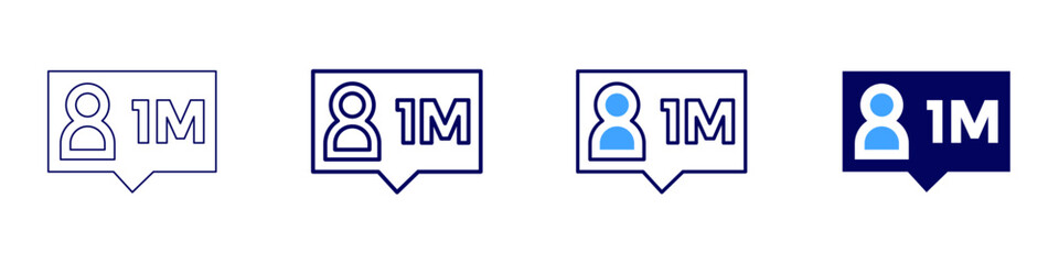 One million icon in 4 different styles. Thin Line, Line, Bold, and Bold Line. Duotone style. Editable stroke
