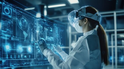 A digital montage of business people working in a global network, showcasing the future of technology and communication