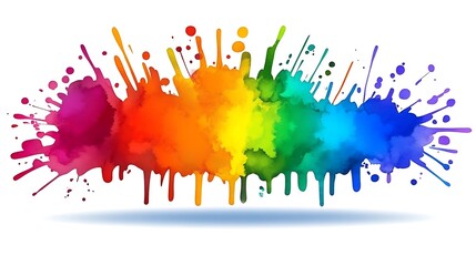 Fototapeta premium Rainbow Ink Splatter, Design Background