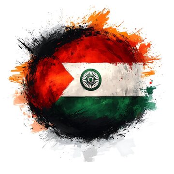 Indian flag. Grunge style illustration of Indian flag