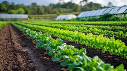 Obraz premium Sustainable Farming Practices with Renewable Energy Solutions in Eco-Friendly Agriculture