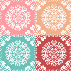 Seamless floral pattern with vintage flowers and leaves in a retro design, perfect for wallpaper, textile, or spring-themed decoration