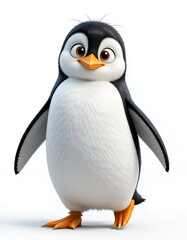 Fototapeta premium Cute Cartoon Penguin with a Friendly Expression