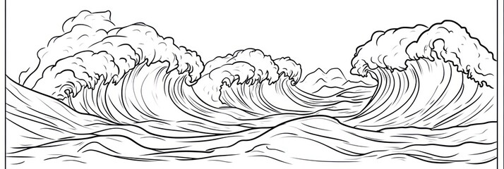 Fototapeta premium Powerful Ocean Waves Crashing Over Rolling Hills