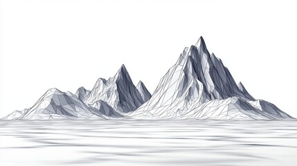 Exploring abstract mountain landscapes virtual environment digital art minimalist design aesthetic perspective