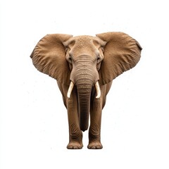 Obraz premium Majestic Elephant Standing Proud Against White Background