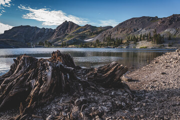 lake and mountains
