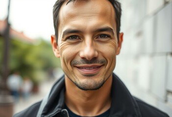 Obraz premium Male portrait with subtle smile