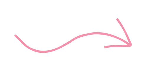 Hand drawn simple arrow drawn with wax crayon, chalk or charcoal. Uneven dry texture for underlining highlighting. Pencil drawn lines, strikethrough, grungy vector isolated on white