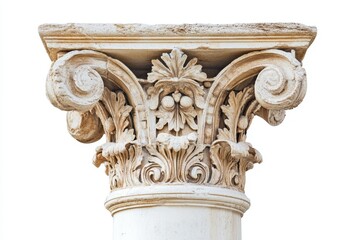 Naklejka premium Ornate Ancient Stone Column Capital