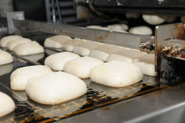 donut doughs ready to be fried 