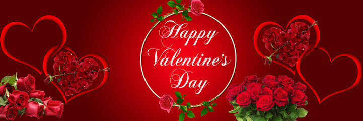 Fototapeta premium abstract floral background with flowers, happy valentine day celebration.