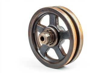 Obraz premium Vintage Industrial Pulley: A Timeless Mechanical Masterpiece