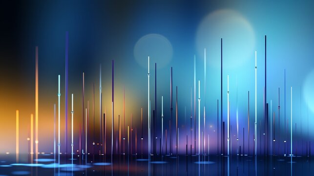 modern abstract background displaying various mathematical graphs, such as sine and cosine waves, bar charts, and scatter plots, in a sleek