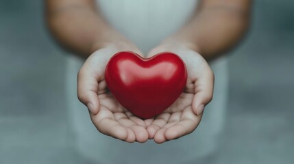 Supporting Hearts: A Young Woman's Gesture of Hope for Health Care, Insurance, and Family Responsibility on World Heart Day and World Health Day