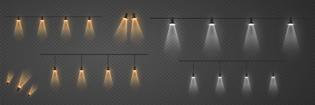 Light sources from a spotlight, studio, podium lighting, lighting effect.
