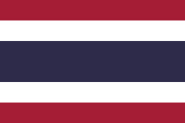 Thailand flag official colors and proportion digital vector illustration.