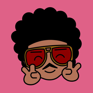 Bruno Mars Apt. Illustrator as SELF Portrait Cartoon