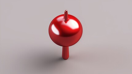 Obraz premium 3D isometric red push pin isolated on a background, sharp metallic point with a glossy plastic head and smooth finish