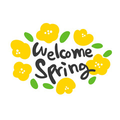 Calligraphy card. Welcome Spring