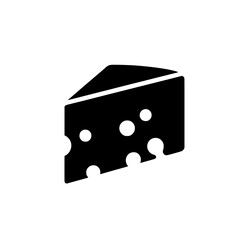 Cheese Icon: A simple yet bold icon of a wedge of Swiss cheese, showcasing its distinctive holes and texture. Ideal for use in food-related branding, menus, or app interfaces.