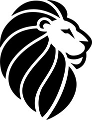 Illustration of a head of lion. Lion head mascot. Design element for logo, label, sign, poster, card. Vector illustration