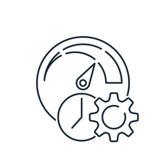 Speeding up the process efficiency, productivity.Vector linear icon isolated on white background.