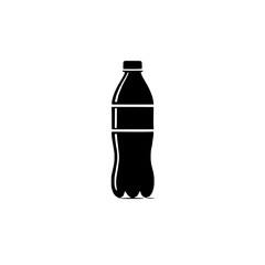 Plastic Bottle Icon: A simple, yet versatile vector illustration of a plastic bottle, perfect for various design projects. The minimalist black silhouette is clean and easily adaptable.
