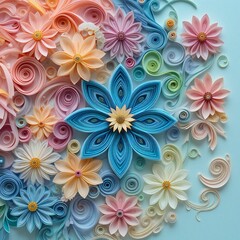 paper quilling abstract floral background