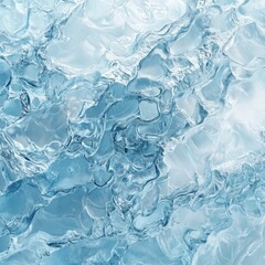 Transparent Blue Water Surface with Light Reflection and Texture