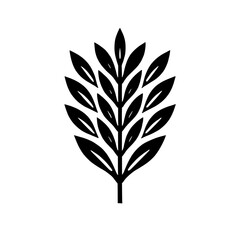 Stylish Sprig: A minimalist graphic design featuring a stylized sprig with elegant leaves, perfect for adding a touch of nature-inspired sophistication to any project.  