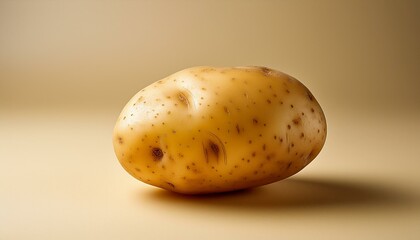 淡いイエローの背景に新じゃがいもを配置し、春の穏やかで温かみのある雰囲気を演出
