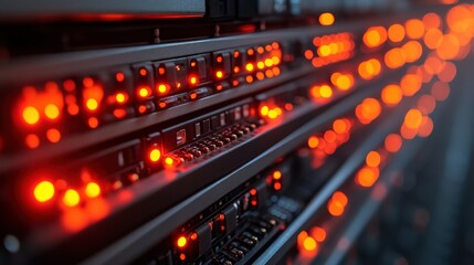 Close-up view of illuminated server racks in a data center, showcasing technology in action (15)