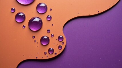 紫とオレンジと水滴