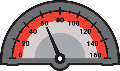 Fototapeta premium Illustration Of Gauge Indicator, Speedomeer, Odometer