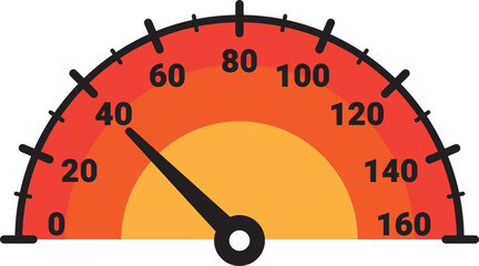 Fototapeta premium Illustration Of Gauge Indicator, Speedomeer, Odometer
