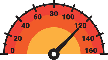 Fototapeta premium Illustration Of Gauge Indicator, Speedomeer, Odometer
