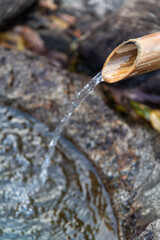 Fototapeta premium bamboo fountain in the Buddhist temple