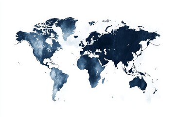 World Map - Watercolor Style